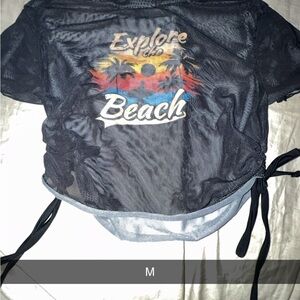 Black Mesh Beach Cover-Up